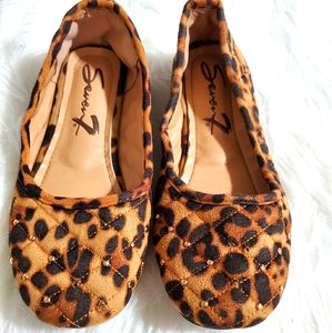 Seven7 Studded Leopard Print Ballet Flats